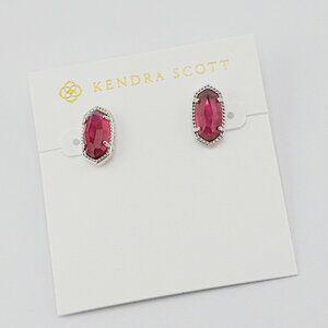 Kendra Scott Fuchsia Glass Shell Stud Earrings
